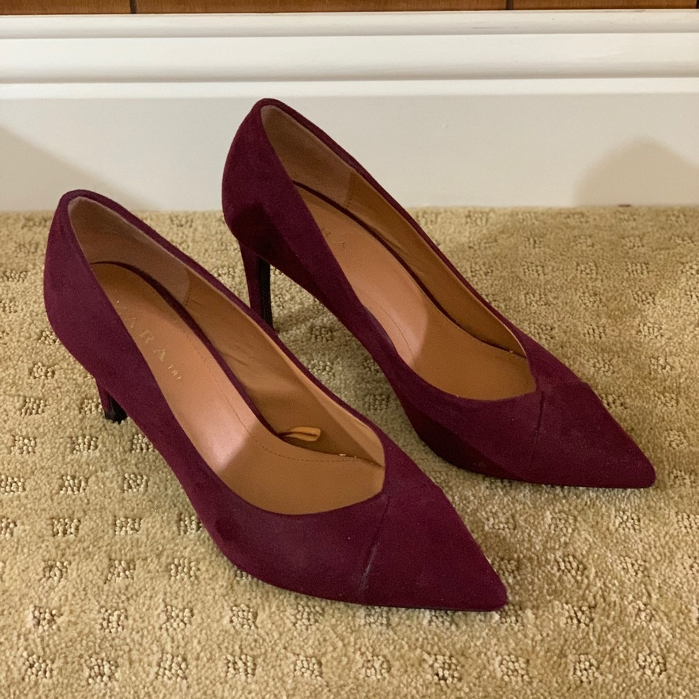 Zara burgundy heels size 37